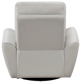 Lexicon Essex Leather Match Swivel Glider Chair in Gray