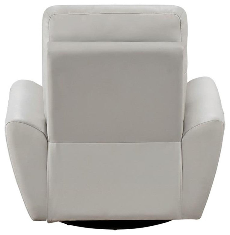 Lexicon Essex Leather Match Swivel Glider Chair in Gray