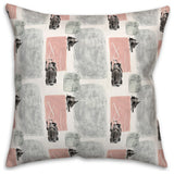 Blue and Pink Abstract 18"x18" Spun Poly Pillow