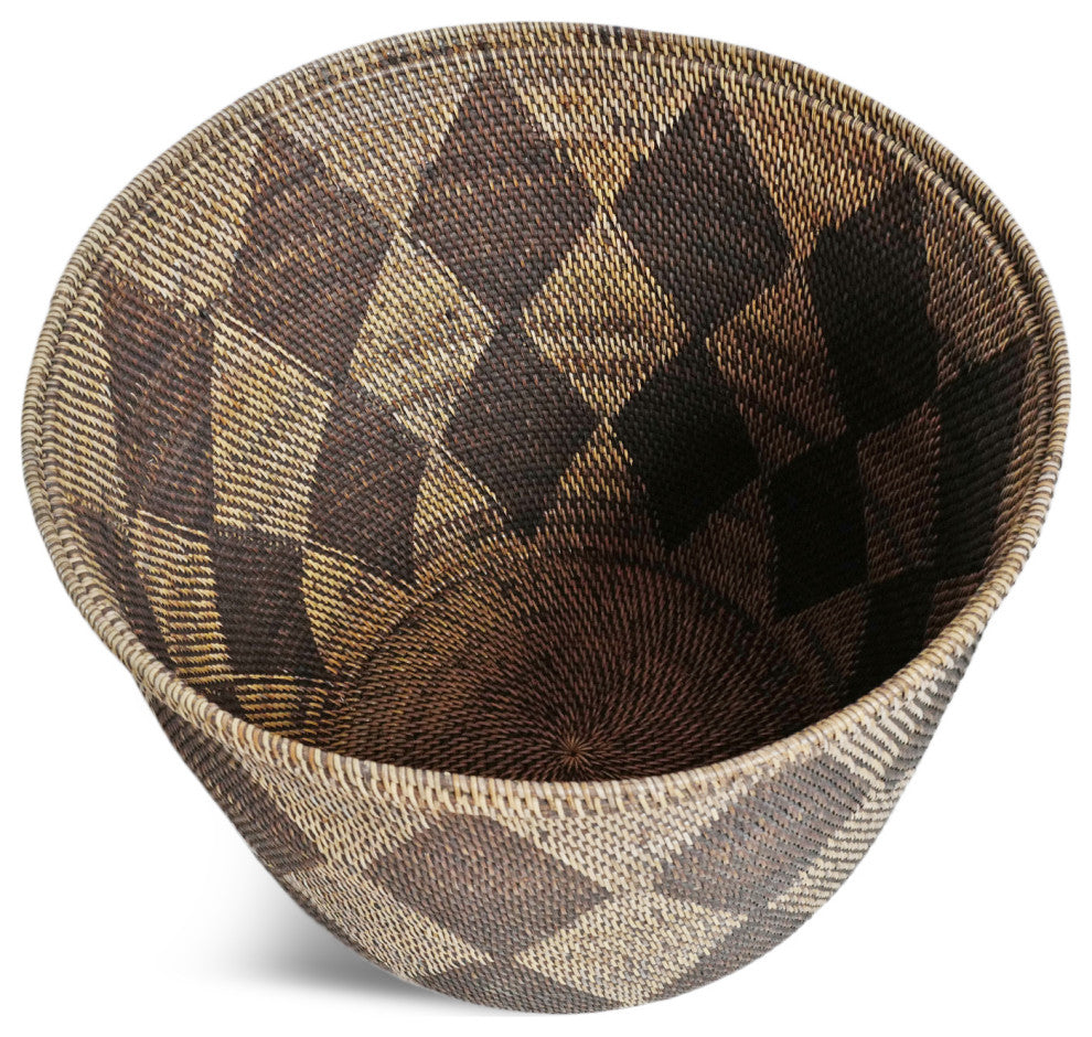 Diamond Tea Stained Basket WithLid