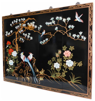 Oriental Wall Art Hand Painted Birds and Flowers