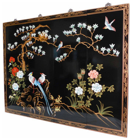 Oriental Wall Art Hand Painted Birds and Flowers