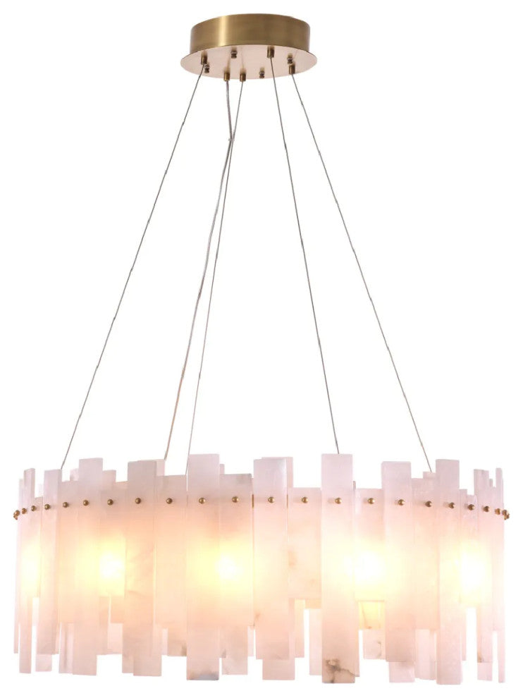 Alabaster Modern Chandelier, Eichholtz Pizzorni