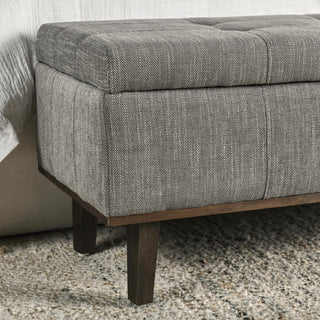 Louise Tufted Storage Bench 54", 17Hx54Wx15D, Gray