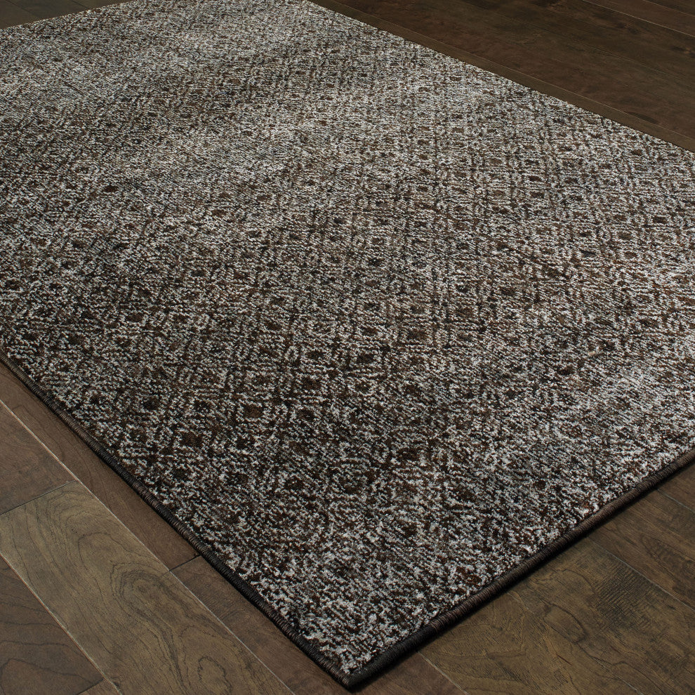 Aegina Diamonds Black/Gray Area Rug, 7'10"x10'10"