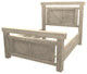 Barnwood Style Timber Peg Panel Bed, Frost, King