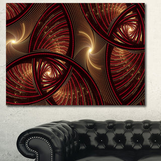 Brown Symmetrical Fractal Pattern, Floral Canvas Art Print, 40"x30"