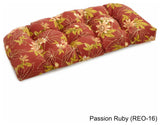 42"x19" U-Shaped Tufted Settee/Bench Cushion, Passion Ruby