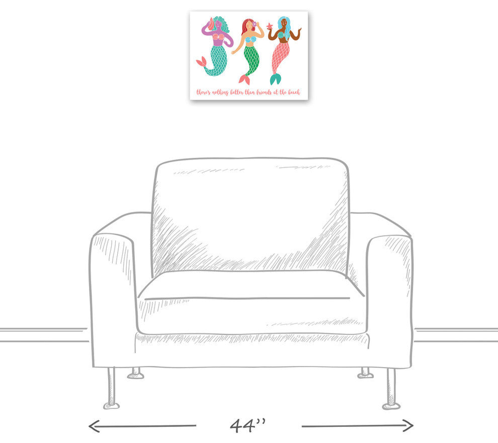 Mermaid Friends 12x16 Canvas Wall Art