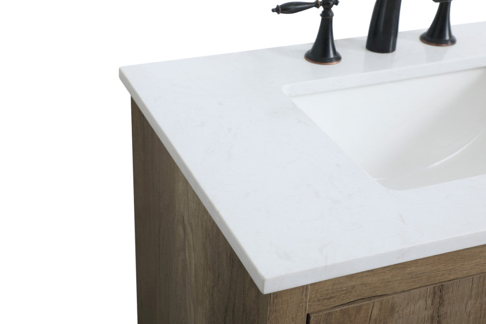 Bethany Single Bathroom Vanity, Natural Oak, 30"