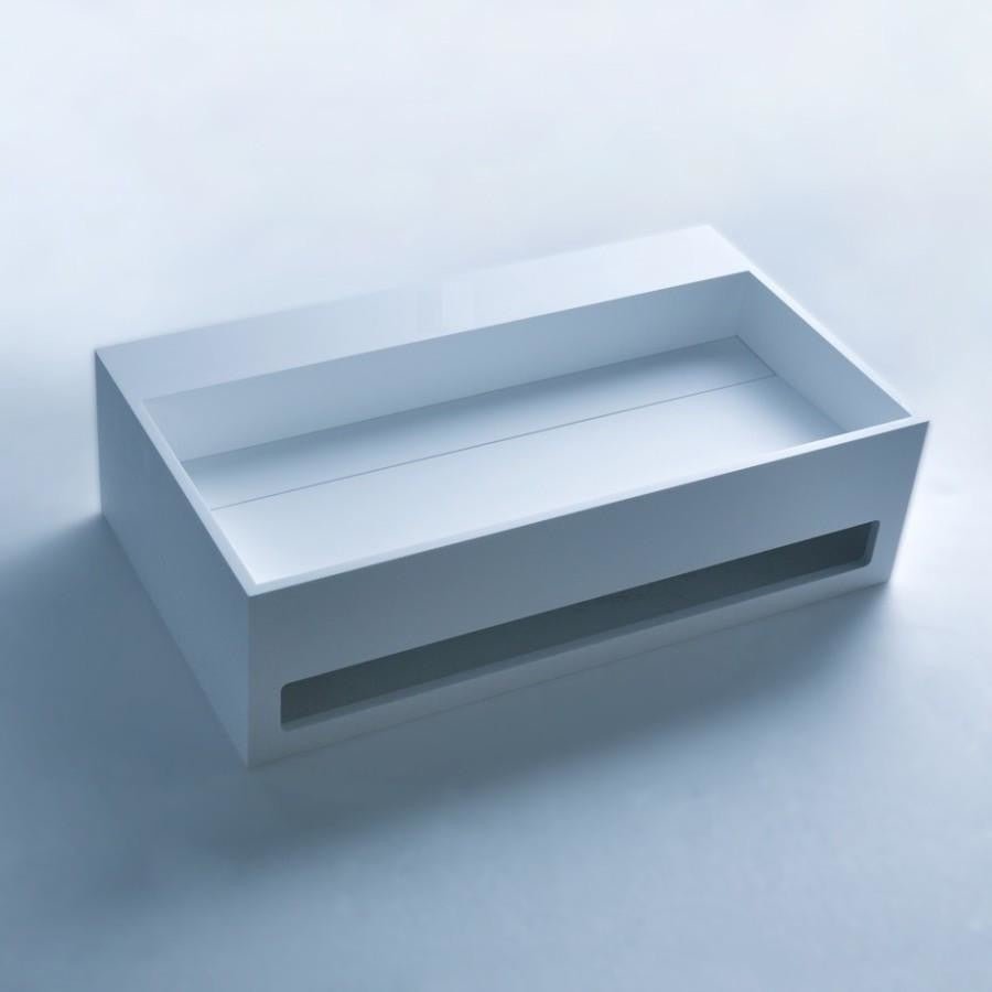ADM Rectangular Countertop Sink, White, 28", Glossy White