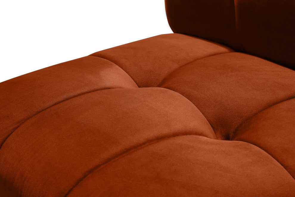 Limitless Velvet Upholstered 15-Piece Modular Sectional, Cognac