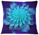 Fractal Blue Spread out Flower Floral Throw Pillow, 16"x16"