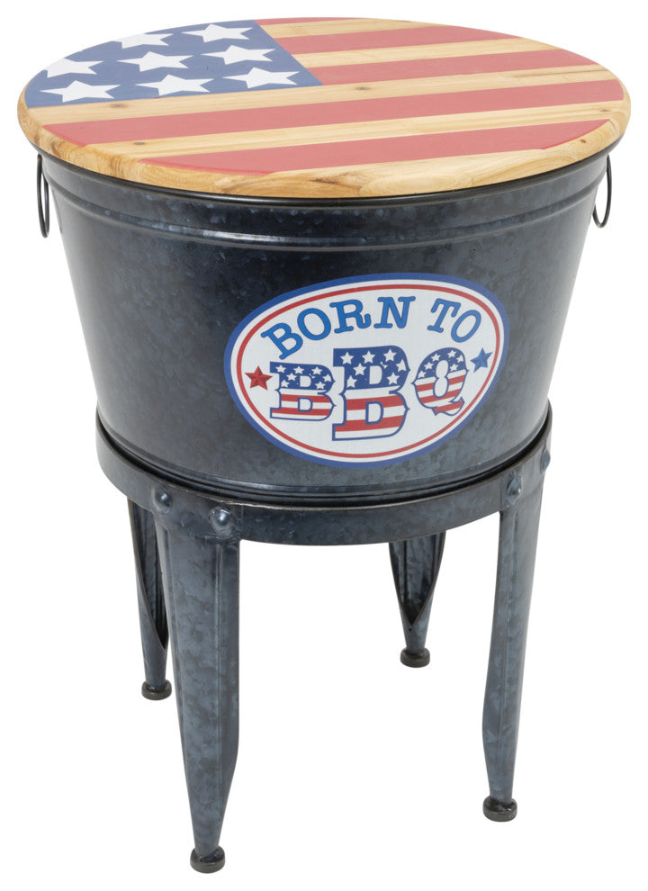 25.75" Metal Americana Drink Cooler or Planter