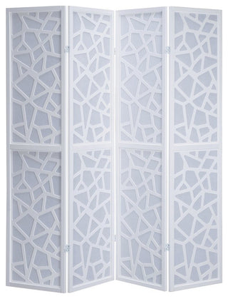 Giyano White 4 Panel Screen Room Divider