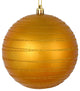 Vickerman N187630D 4" Antique Gold Candy Finish Ball Ornament With Glitter Lines
