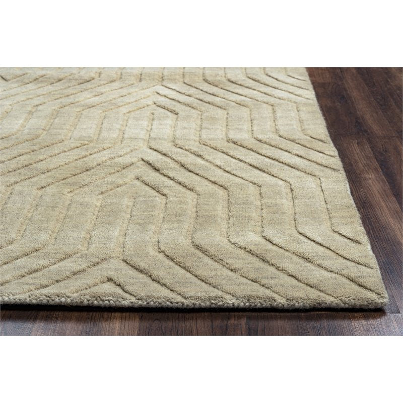Technique 9' x 12' Solid Tan Hand Loomed Area Rug