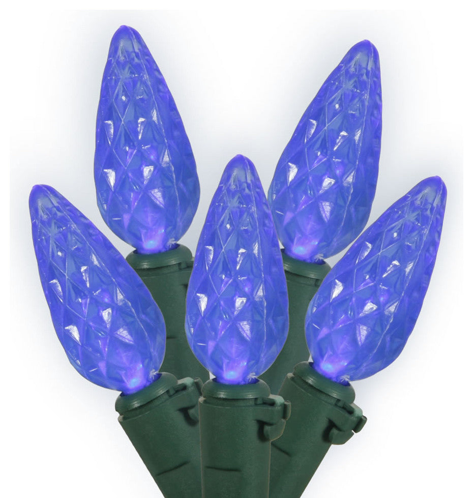 Vickerman X6G8502 Blue C6 Led Light On Green Wire, Christmas Light Strand