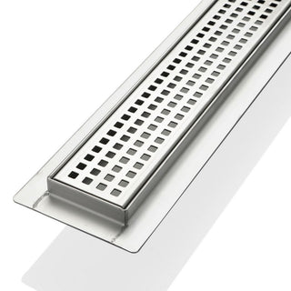 Kube Linear Drain With Pixel Grate, 48''