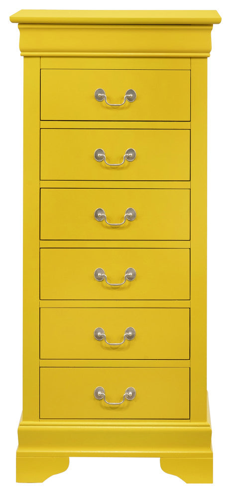 Louis Phillipe Yellow 7 Drawer Chest of Drawers, 22, L. X 16, W. X 51, H.