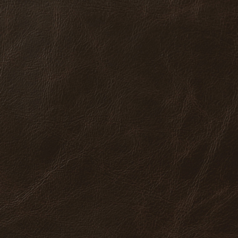 Set of 2 Faux Leather Counter Height Stools, Brown and Black