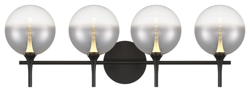Iissa, Vanity, 4Lt, Matte Black, Smoked Glass