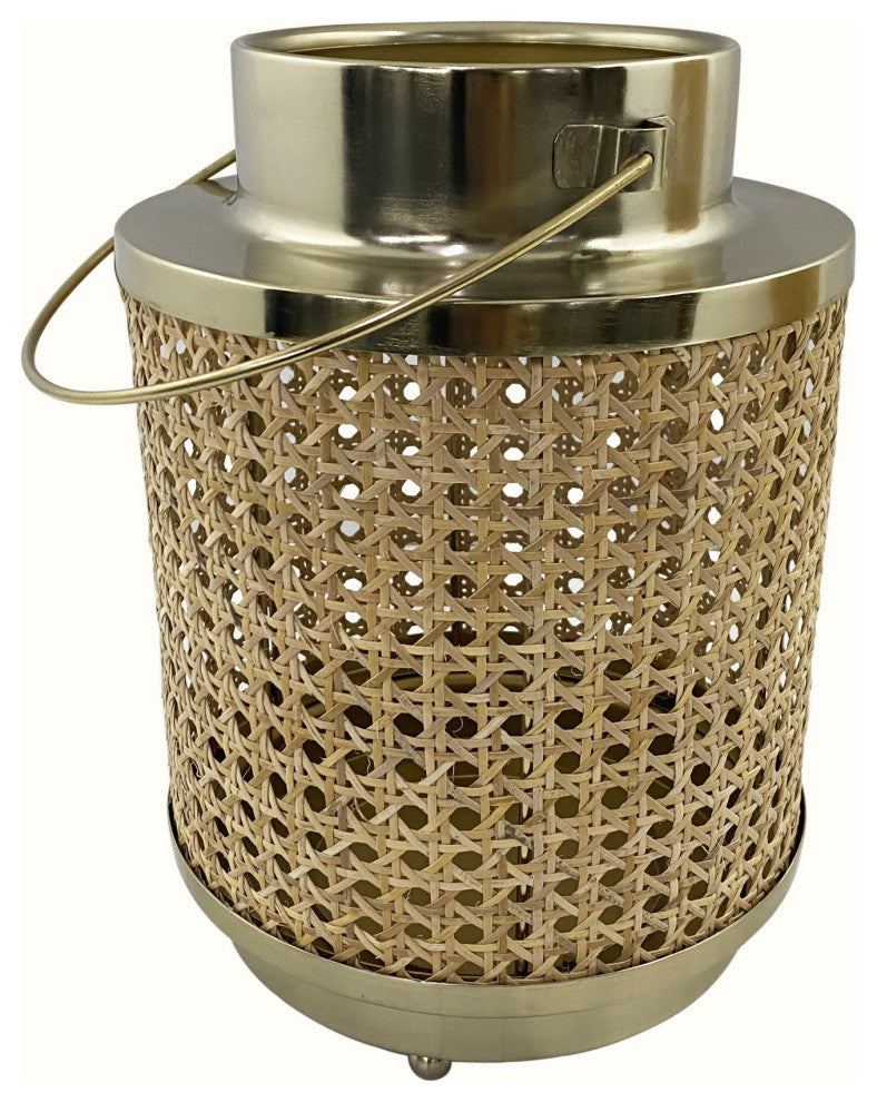 18.5" Large Metal Hurricane Candle Holder, Cane