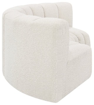 Arc Boucle Fabric Upholstered 3-Pc. Inward Curved Modular Sectional, Cream