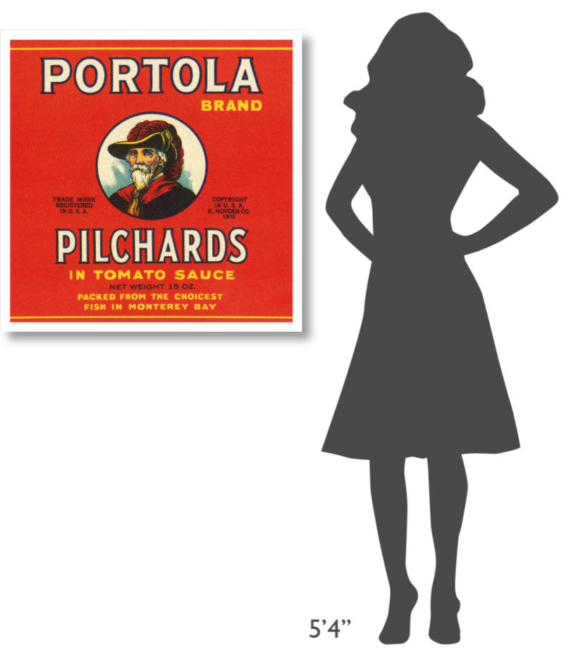 "Portola Brand Pilchards" Digital Paper Print by Retrolabel, 32"x32"