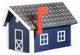Deluxe Mailbox, Patriot Blue & White, Aluminum Diamond Plate Roof, Poly Lumber
