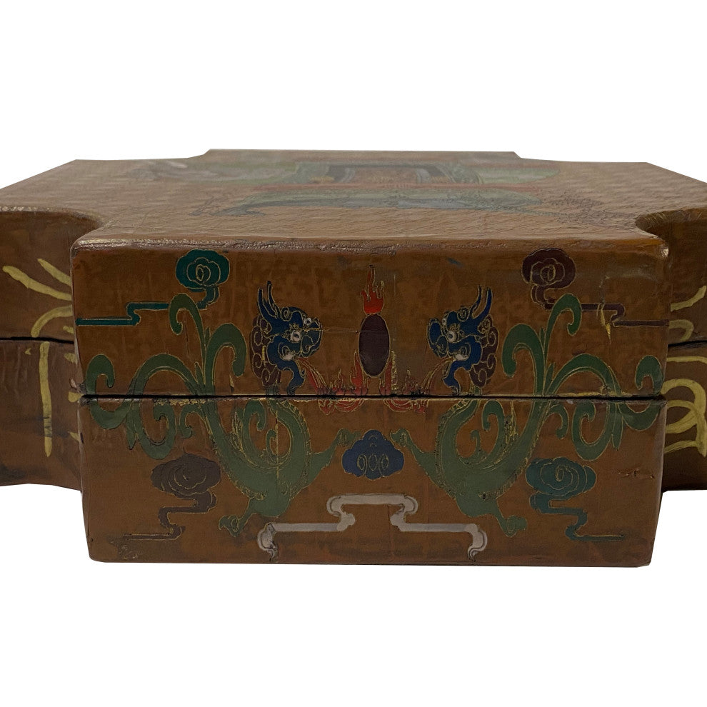 Chinese Light Copper Brown Elephant Graphic Box Hws1978