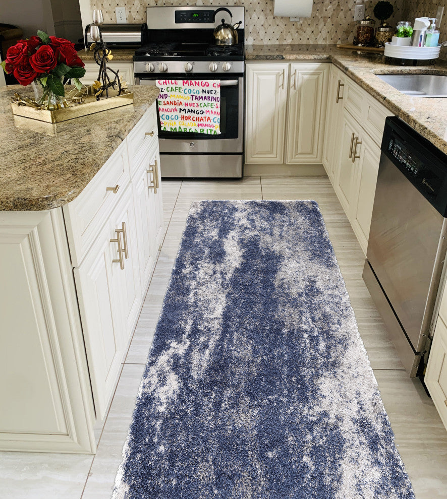 Noori Rug Shag Ridley Blue/Grey Runner