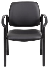 Boss Office Big and Tall Faux Leather Guest Chair in Black
