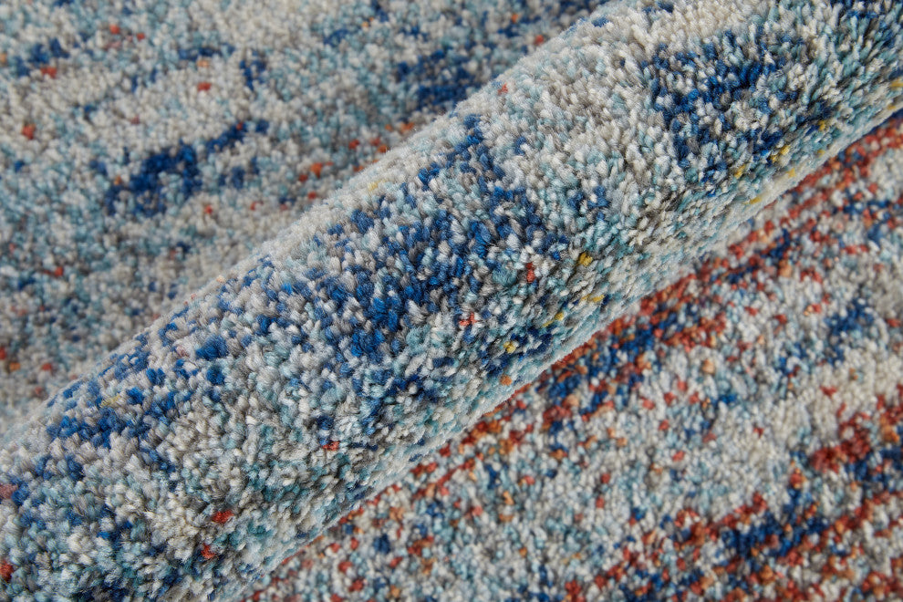 Weave & Wander Adelmo Abstract Contemporary Rug, Blue/Multi, 7'10"x10'