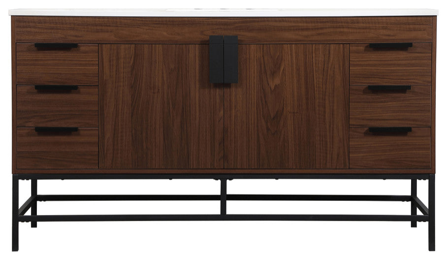 Home Living 22" Modern Walnut-Light Bathroom Vanity