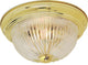 2 Light 11" Flush Mount Clear Ribbed Glass