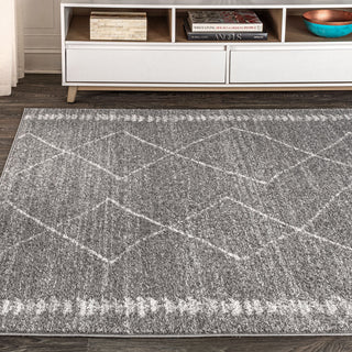 Zaina Moroccan Beni Souk Area Rug, Gray/Cream, 5 X 8