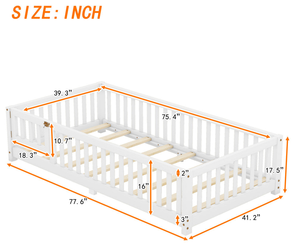 Gewnee Twin Size Bed Floor Bed