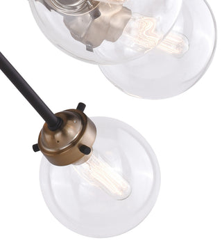 Orbit 30" 9-Light Semi-Flush Mount Muted Brass And Oil Rubbed Bronze