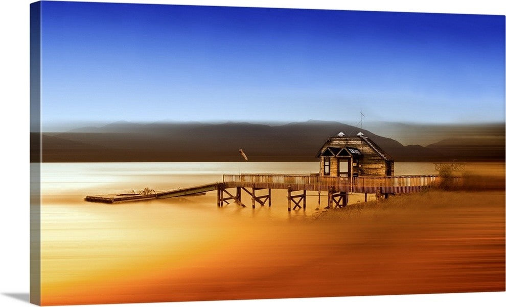 "Boathouse Dream" Wrapped Canvas Art Print, 24"x14"x1.5"