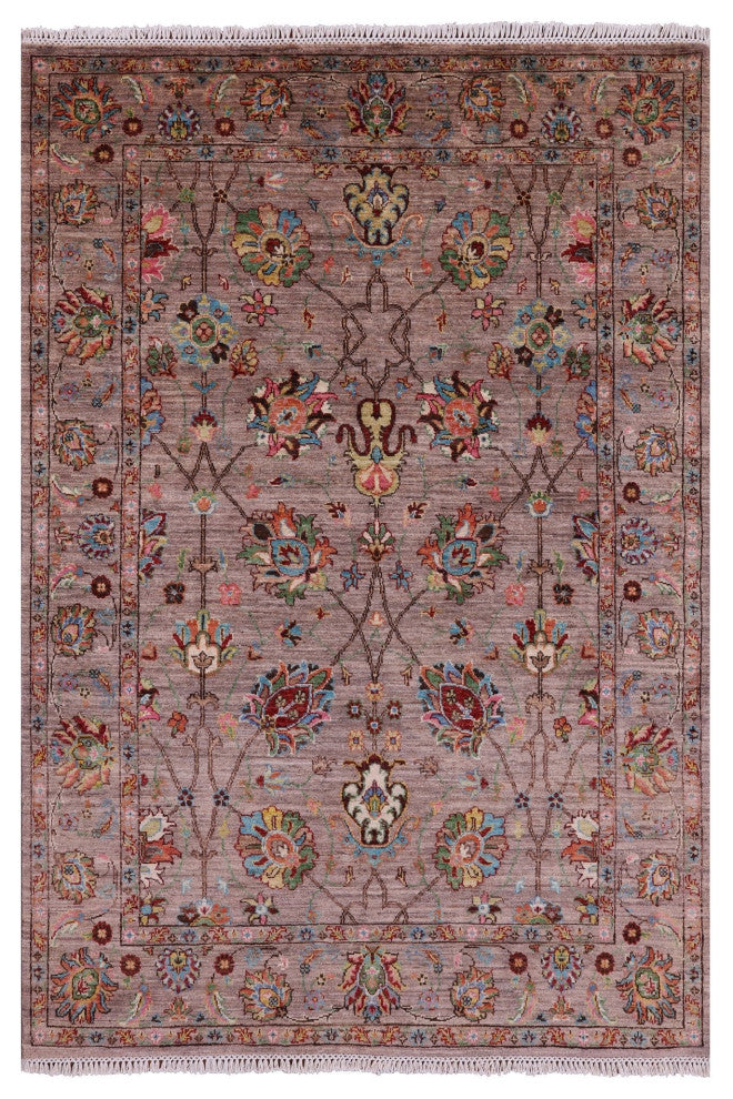 4' 10" X 6' 11" Persian Tabriz Handmade Wool Rug Q11328