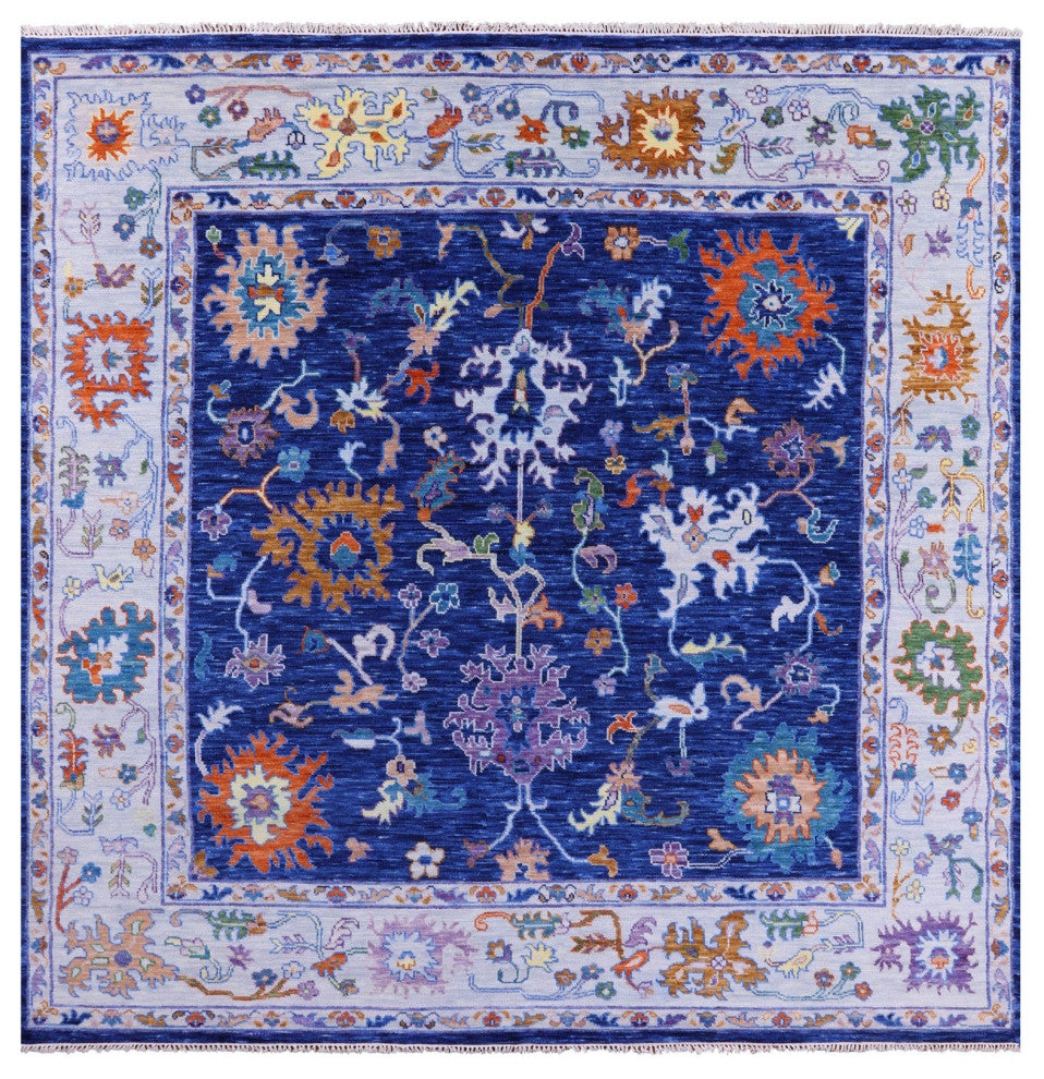 10' Square Turkish Oushak Handmade Wool Rug - Q13545