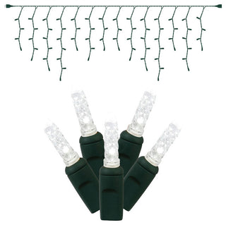 70Lt Led Purewht/Gw M5 Icicle Ec Set 9'L