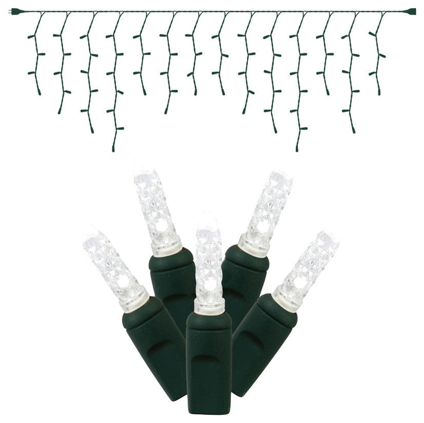 70Lt Led Purewht/Gw M5 Icicle Ec Set 9'L