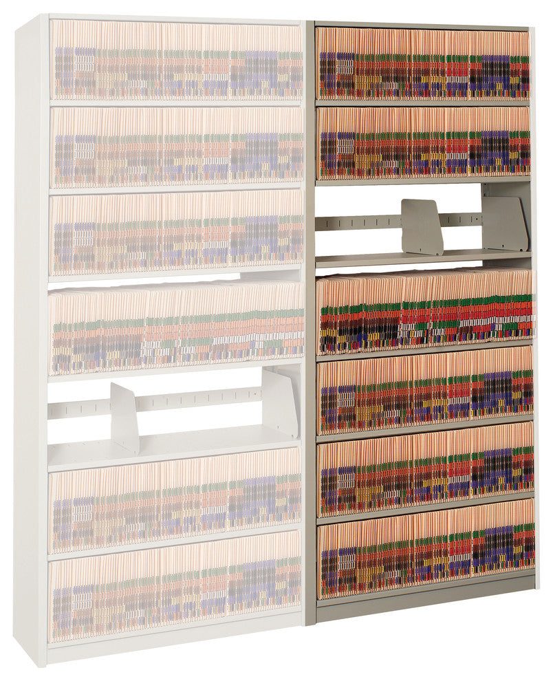 76.75" 4Post-In-A-Box Shelving, File Storage, 8 Shelves, Adder Unit, Bone White