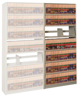 76.75" 4Post-In-A-Box Shelving, File Storage, 8 Shelves, Adder Unit, Bone White