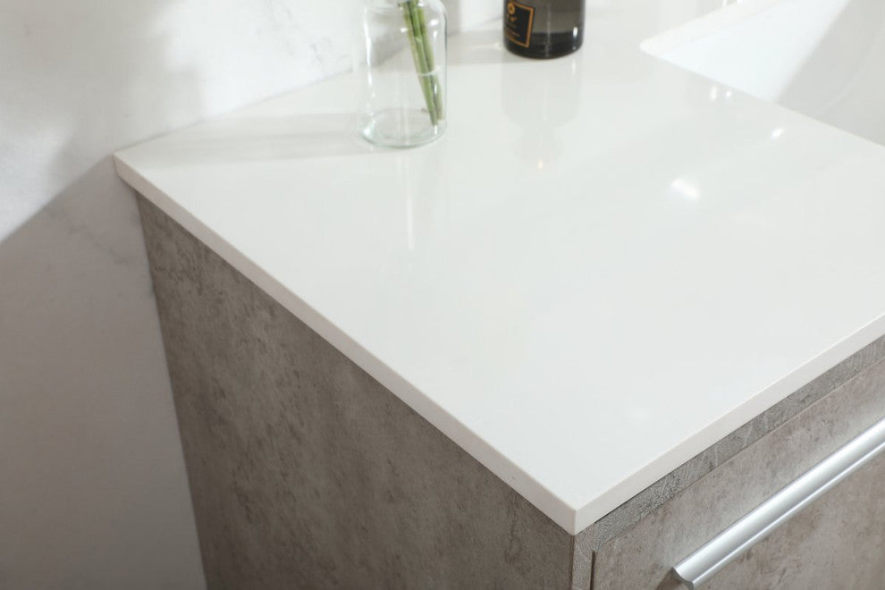 Phoebe Single Bathroom Vanity, Concrete Gray, 48", Without Backsplash