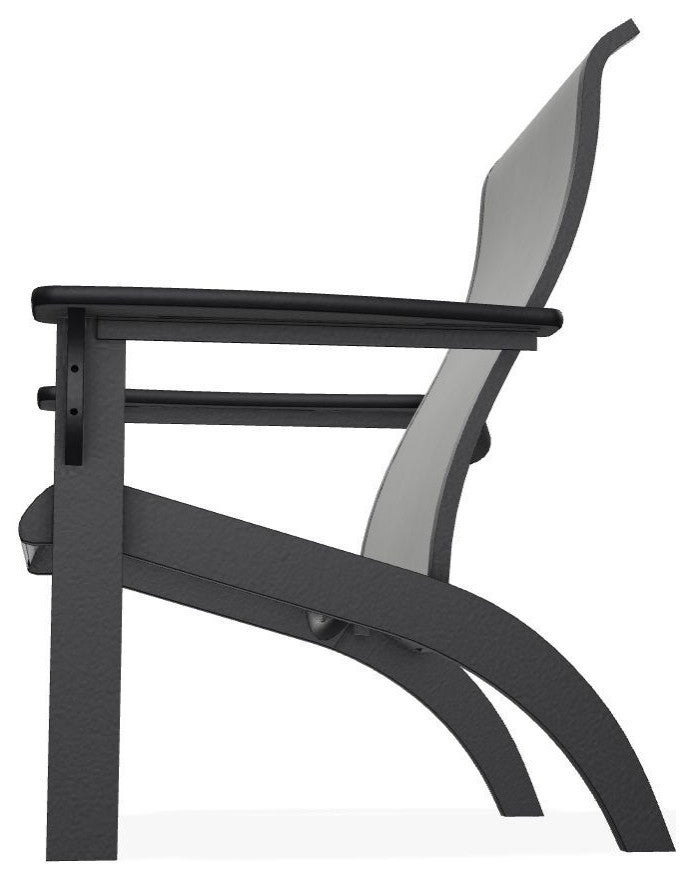 Adirondack Sling Outdoor Adirondack Armchair, Alloy/Black