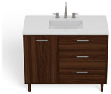The Darby Bathroom Vanity, Walnut, 42", Single Sink, Freestanding