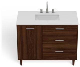 The Darby Bathroom Vanity, Walnut, 42", Single Sink, Freestanding